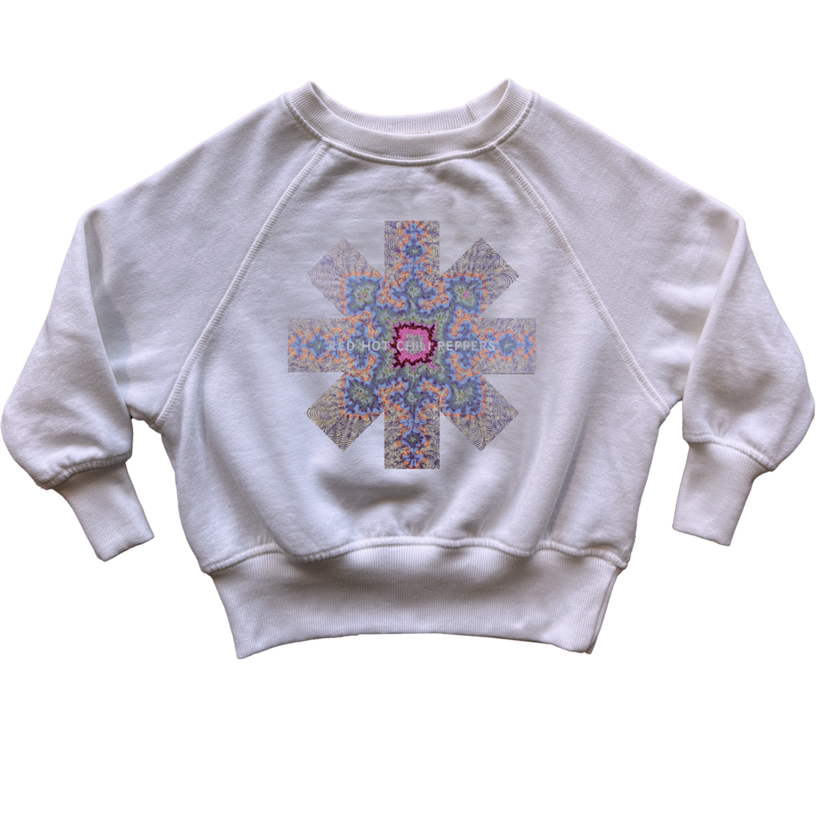 Rowdy Sprout Rowdy Sprout Preppy Pink Red Hot Chili Peppers Asterisk Snowflake Raglan Sweatshirt
