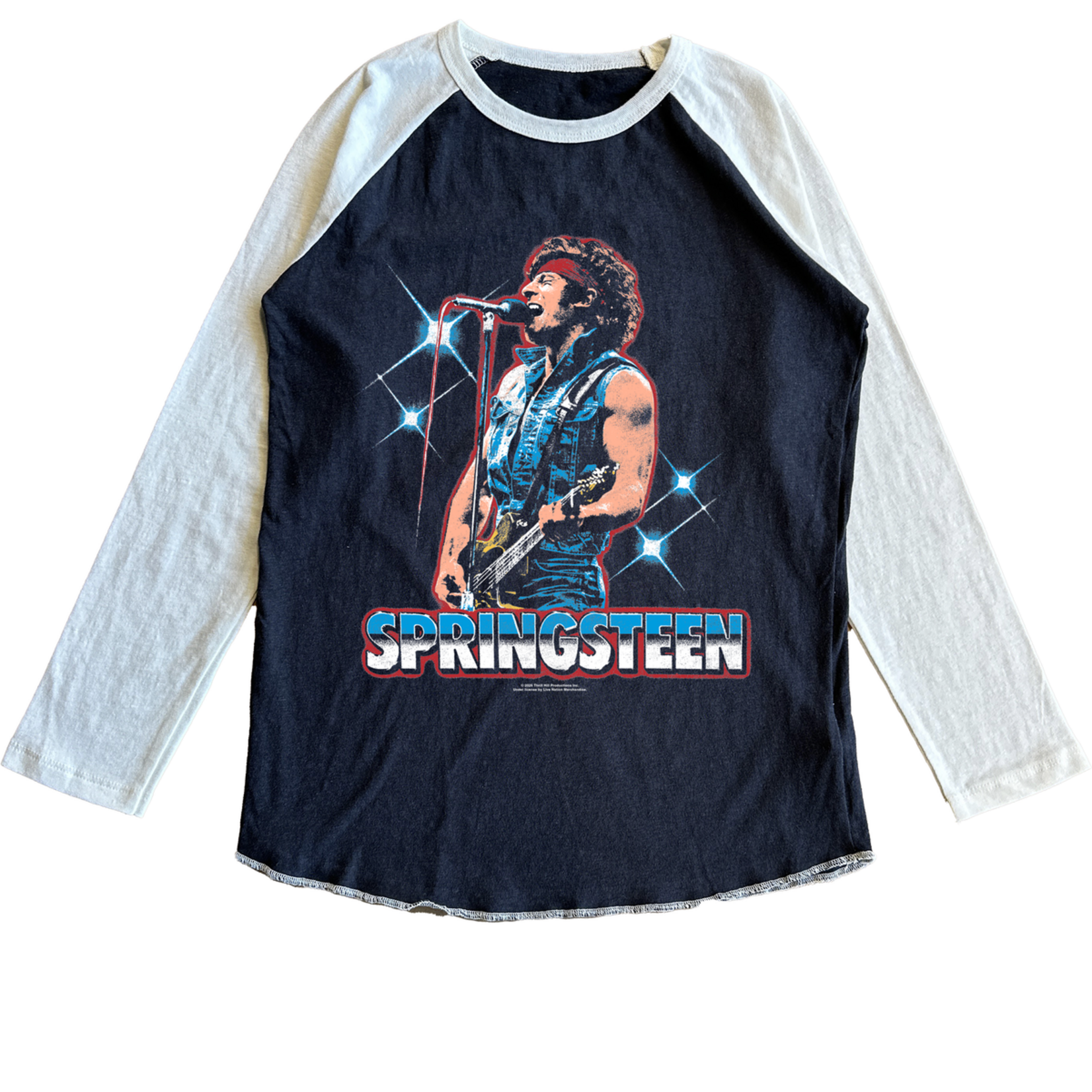Rowdy Sprout Rowdy Sprout Vintage White/Black Springsteen '84 Stadium Raglan Tee