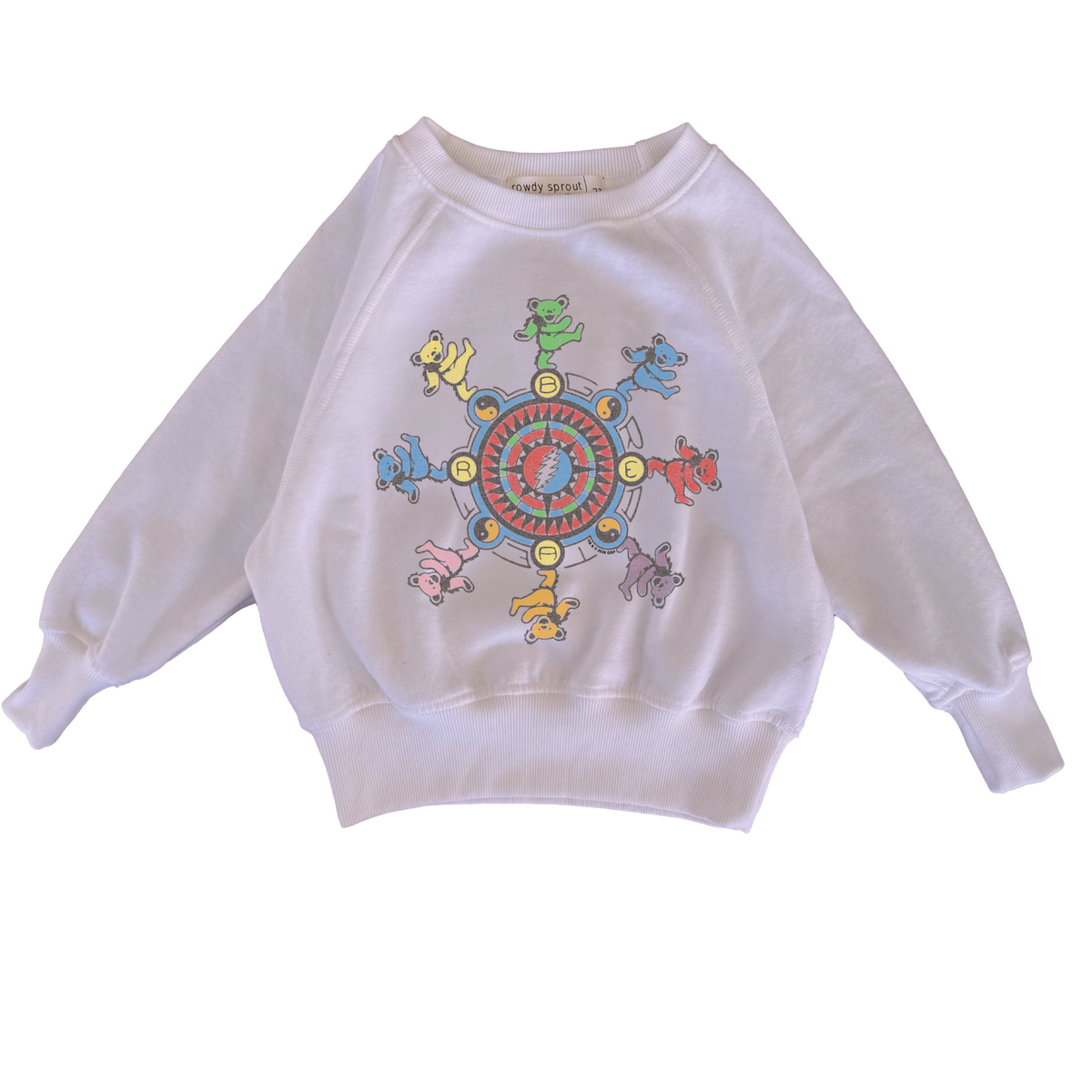 Rowdy Sprout Rowdy Sprout Preppy Pink Grateful Dead Circle Bears Raglan Sweatshirt