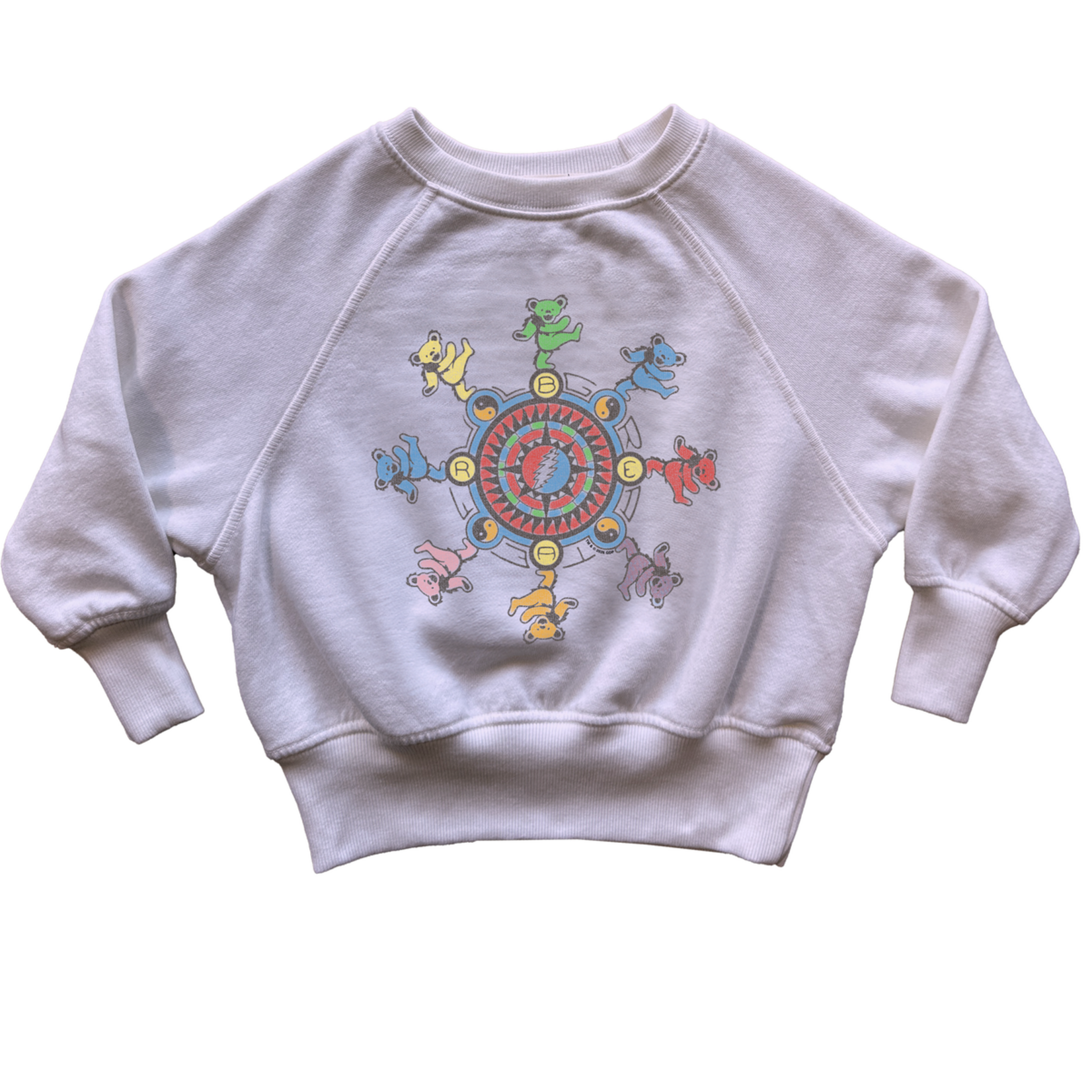 Rowdy Sprout Rowdy Sprout Preppy Pink Grateful Dead Circle Bears Raglan Sweatshirt