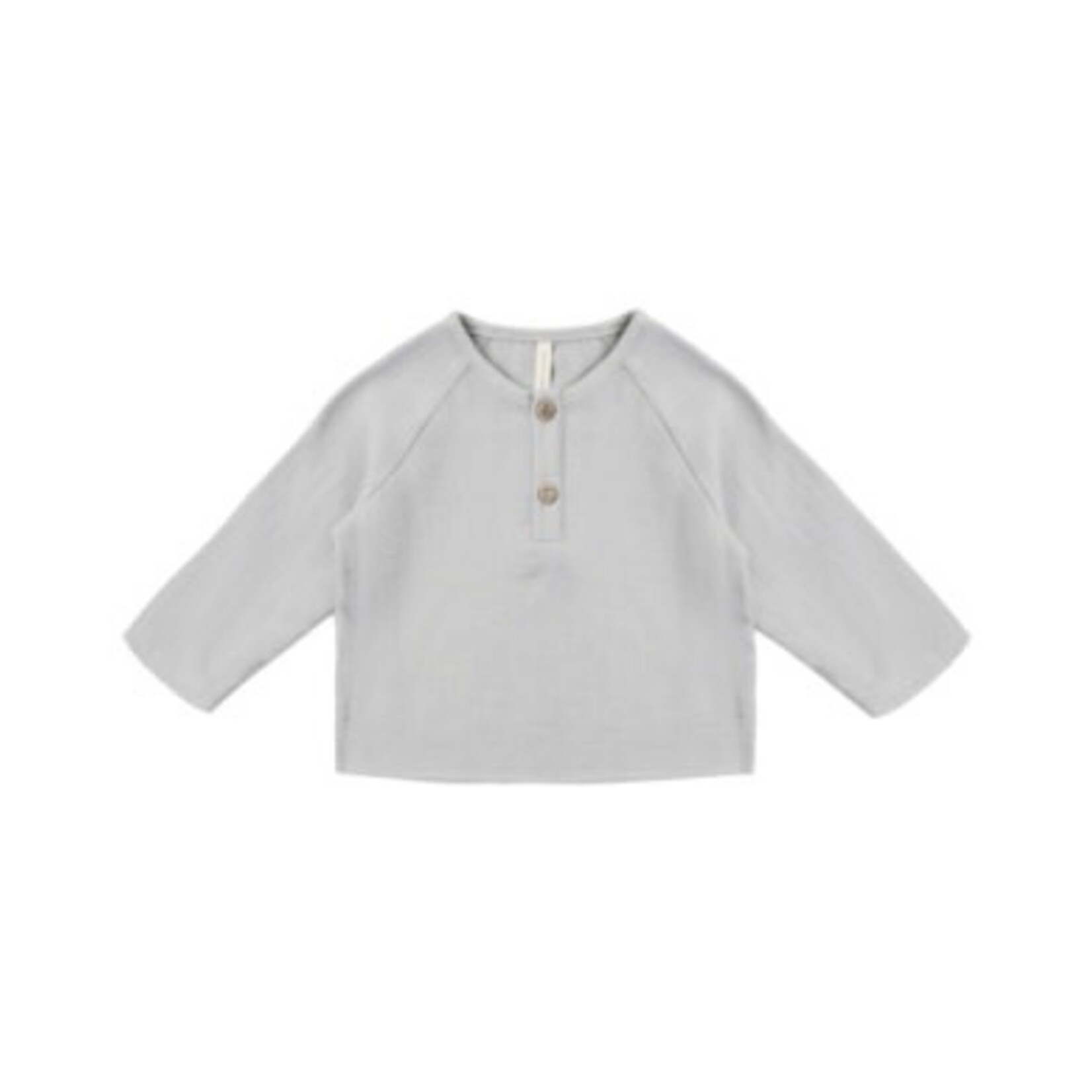 Quincy Mae Quincy Mae Cloud Zion Shirt And Slate Baby Overall Set