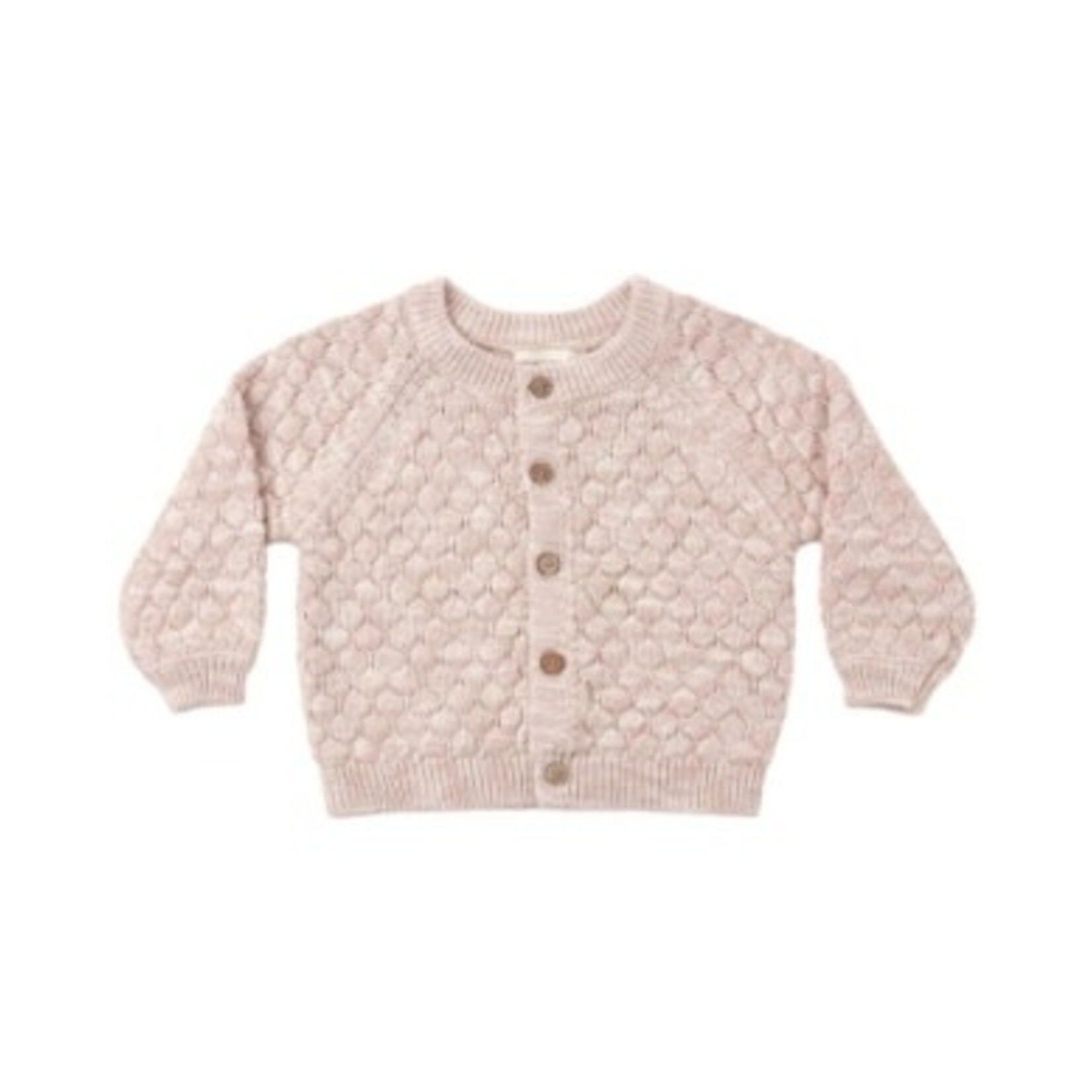 Quincy Mae Quincy Mae Dusty Rose Speckle Bubble Knit Cardigan