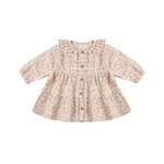 Quincy Mae Quincy Mae Ivory Pink Blossom Ruffle Collar Button Dress