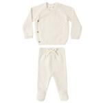 Quincy Mae Quincy Mae Natural Knit Wrap Top & Pant Set