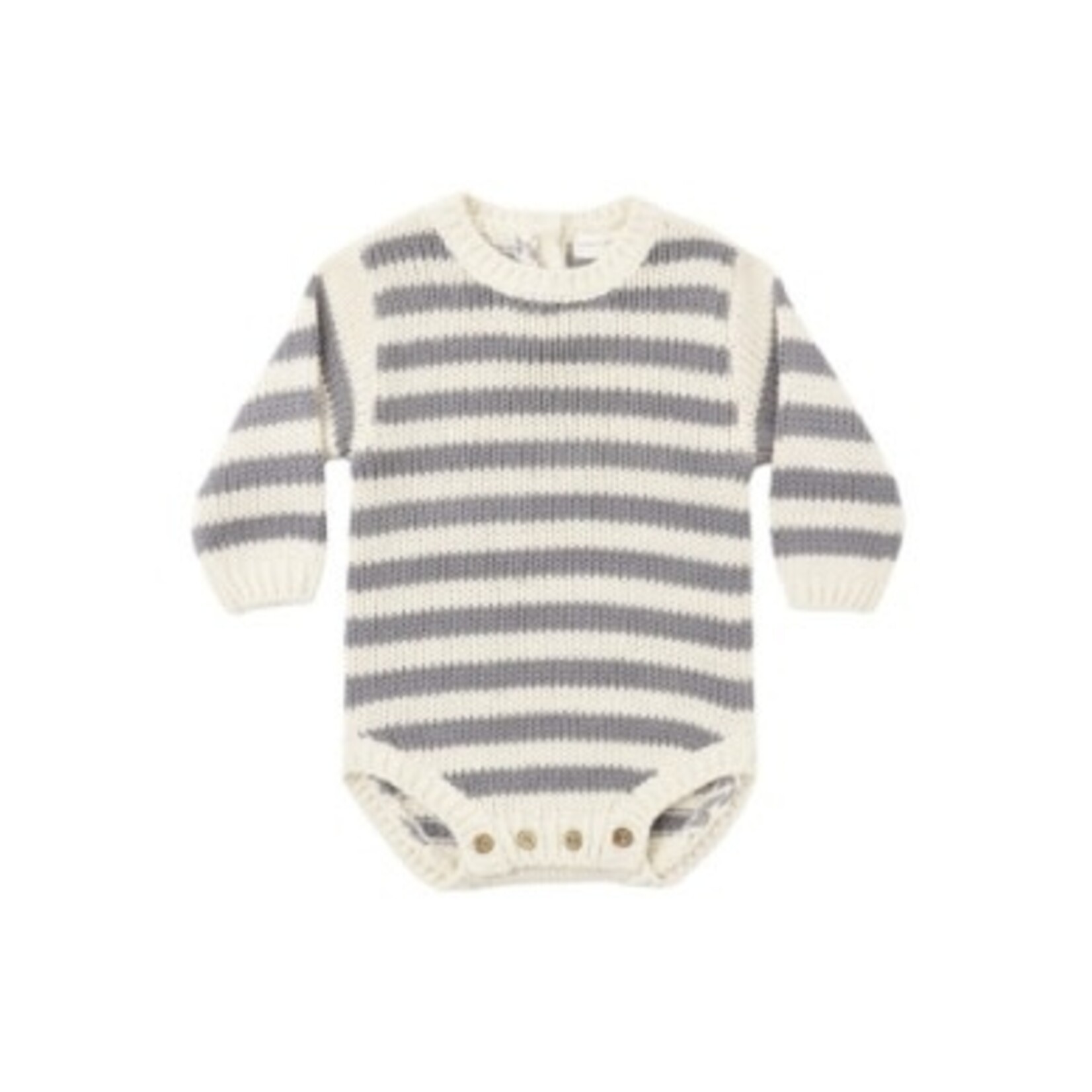 Quincy Mae Quincy Mae Slate Stripe Rex Romper