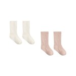 Quincy Mae Quincy Mae Natural Dusty Rose Socks Set