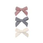 Quincy Mae Quincy Mae Mulberry, Slate, Natural Bow Clip Set
