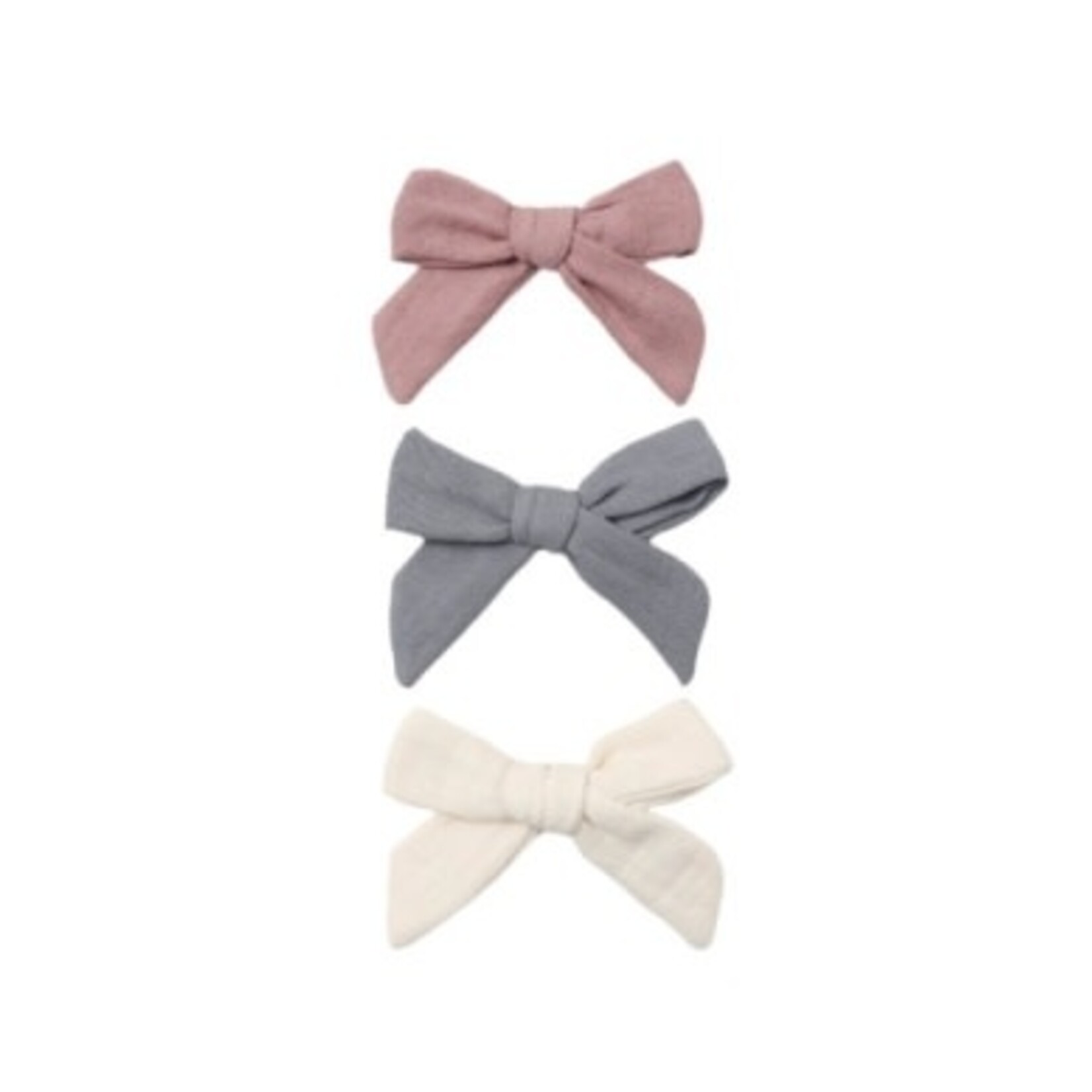Quincy Mae Quincy Mae Mulberry, Slate, Natural Bow Clip Set