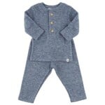 Oh Baby! Oh Baby Denim Honeycomb Henley Elbow Patch 2pc Set