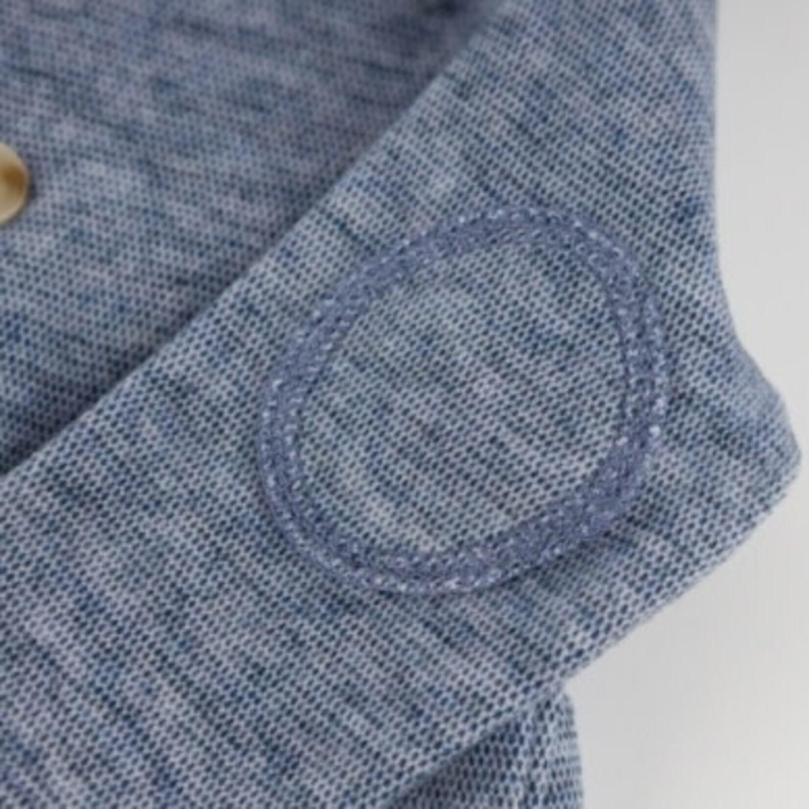 Oh Baby! Oh Baby Denim Honeycomb Henley Elbow Patch 2pc Set