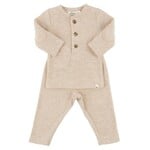 Oh Baby! Oh Baby Sand Honeycomb Henley Elbow Patch 2pc Set