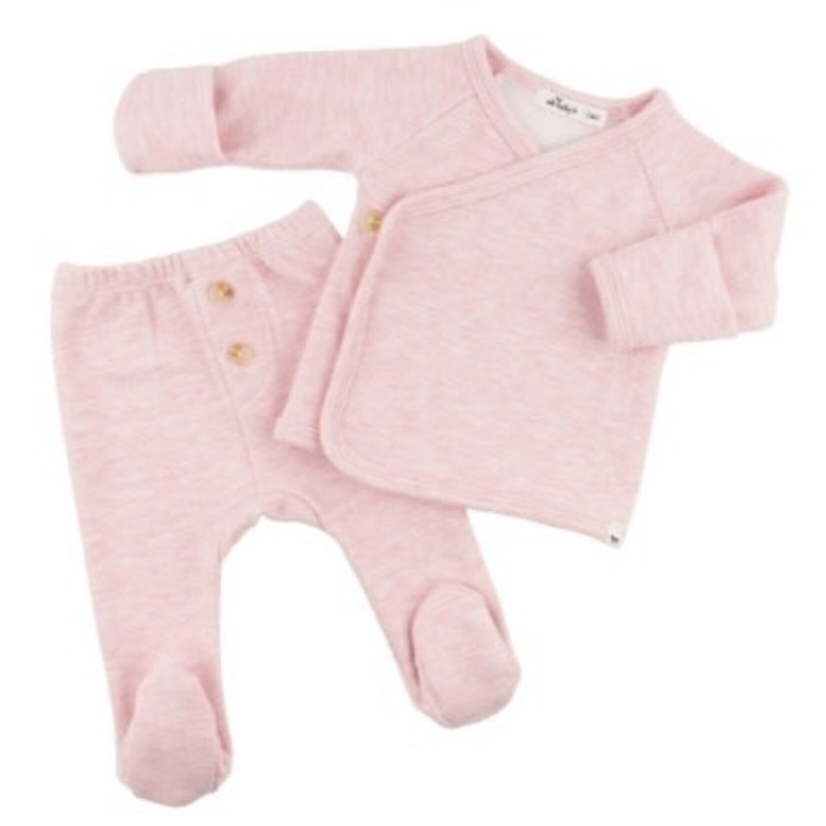 Oh Baby! Oh Baby Pale Pink Honeycomb Kimono Set