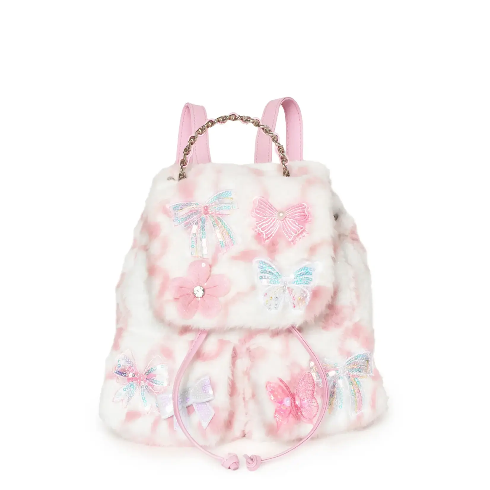 OMG Accessories OMG Accessories Bow Faux Fur Flap Mini Backpack