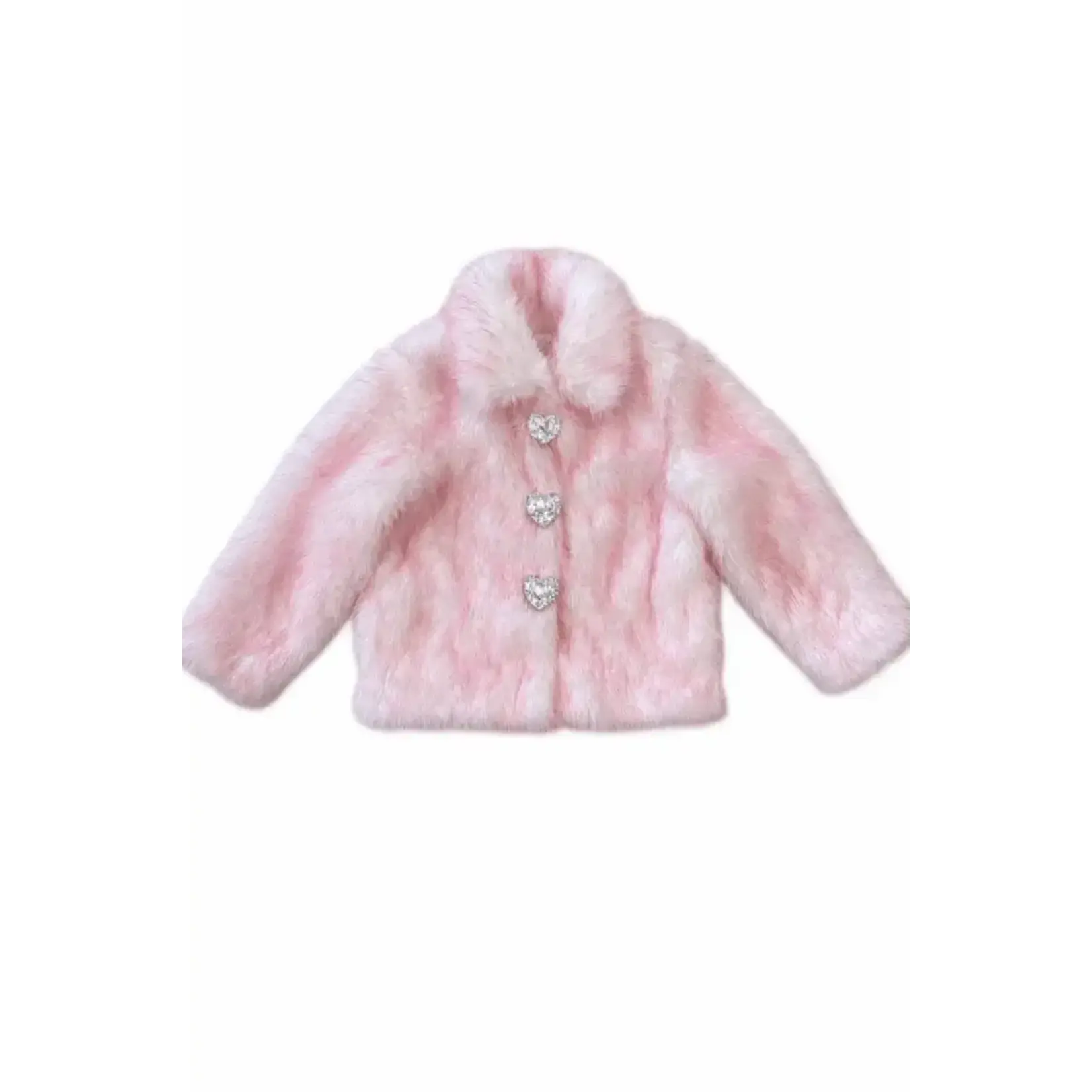 Lola & The Boys Lola & The Boys Strawberry Swirl Faux Fur Coat