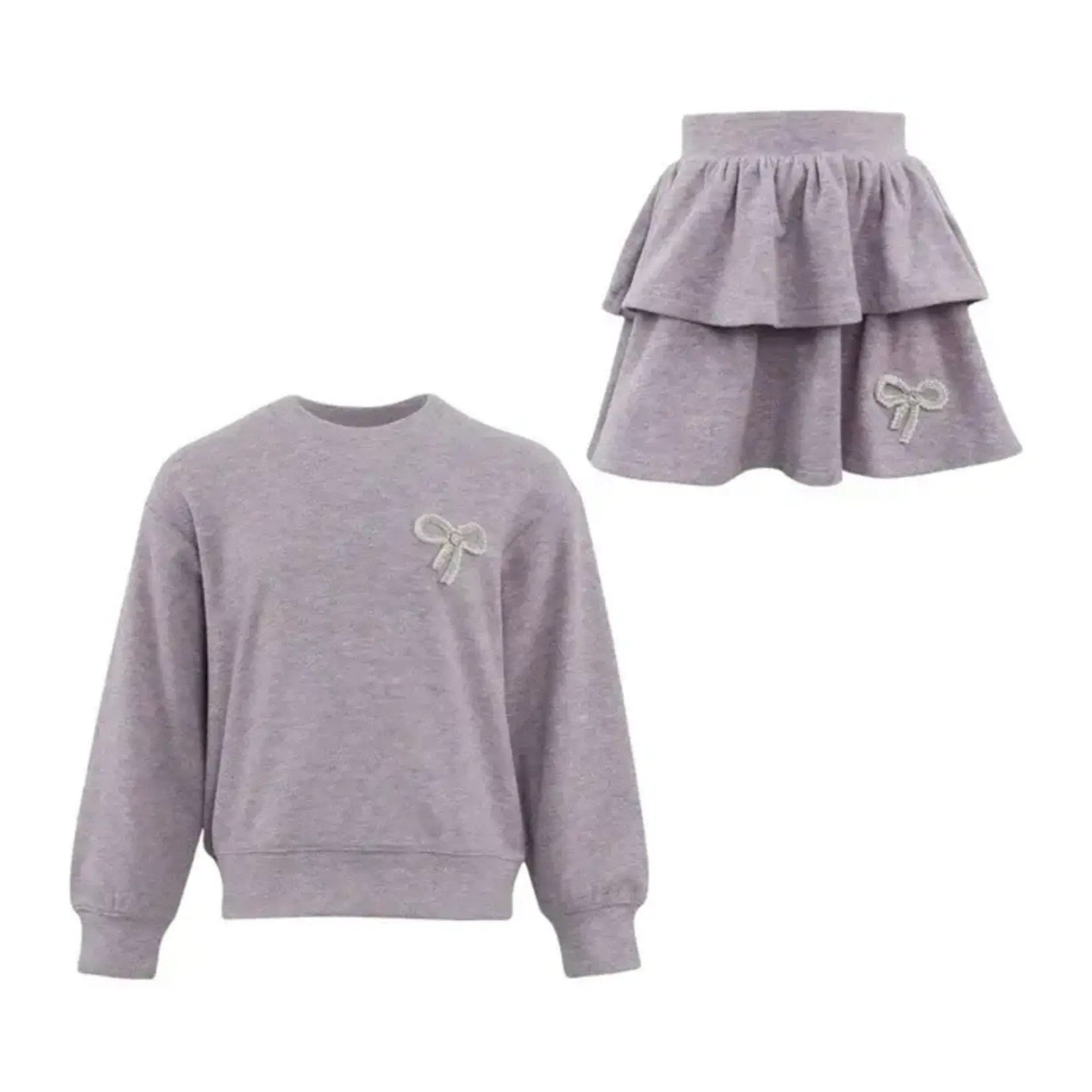Lola & The Boys Lola & The Boys Lavender Super Soft Pearl Bow Set