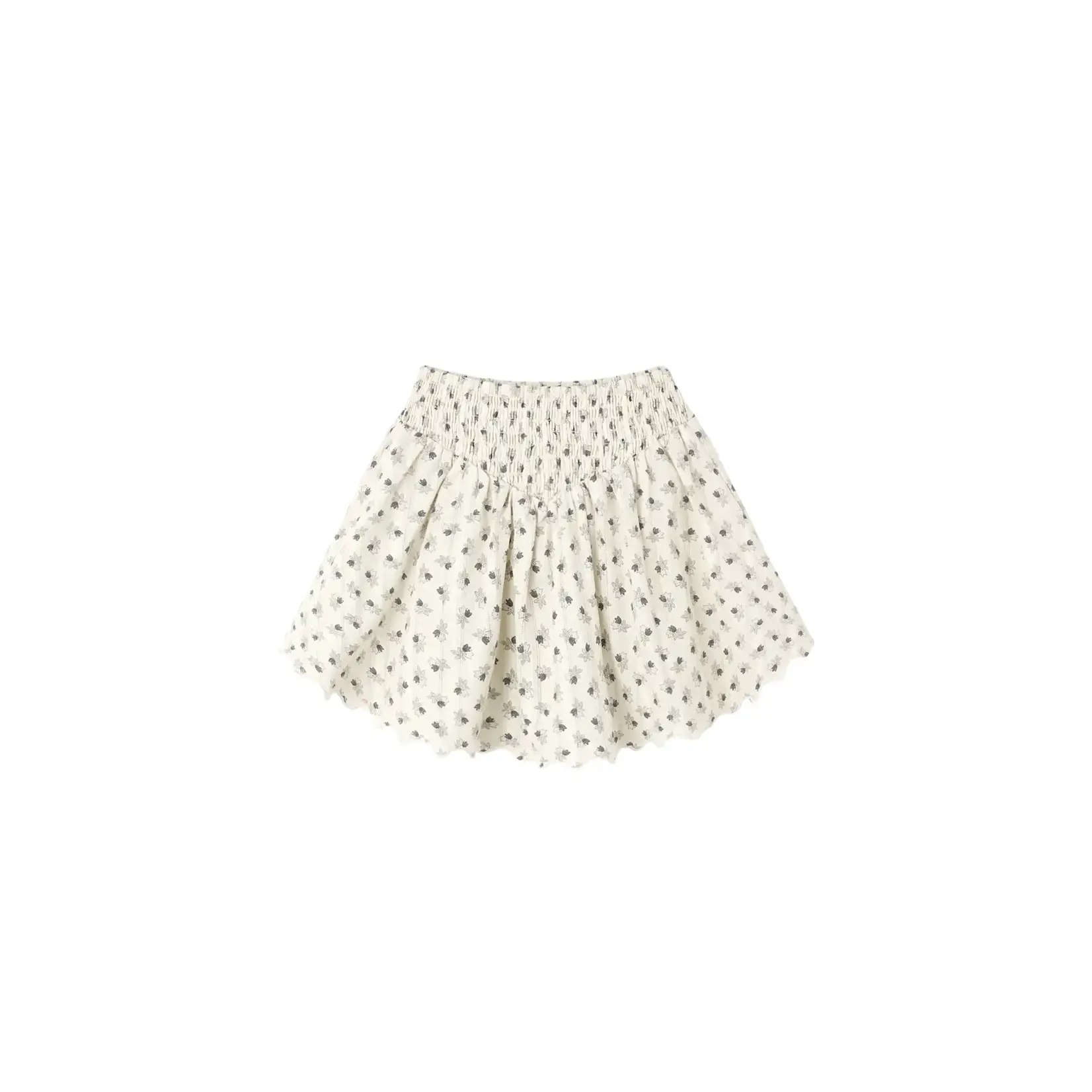 Rylee + Cru Rylee + Cru Natural Cecile Blouse & Vintage Fleur Smocked V Mini Skirt Set