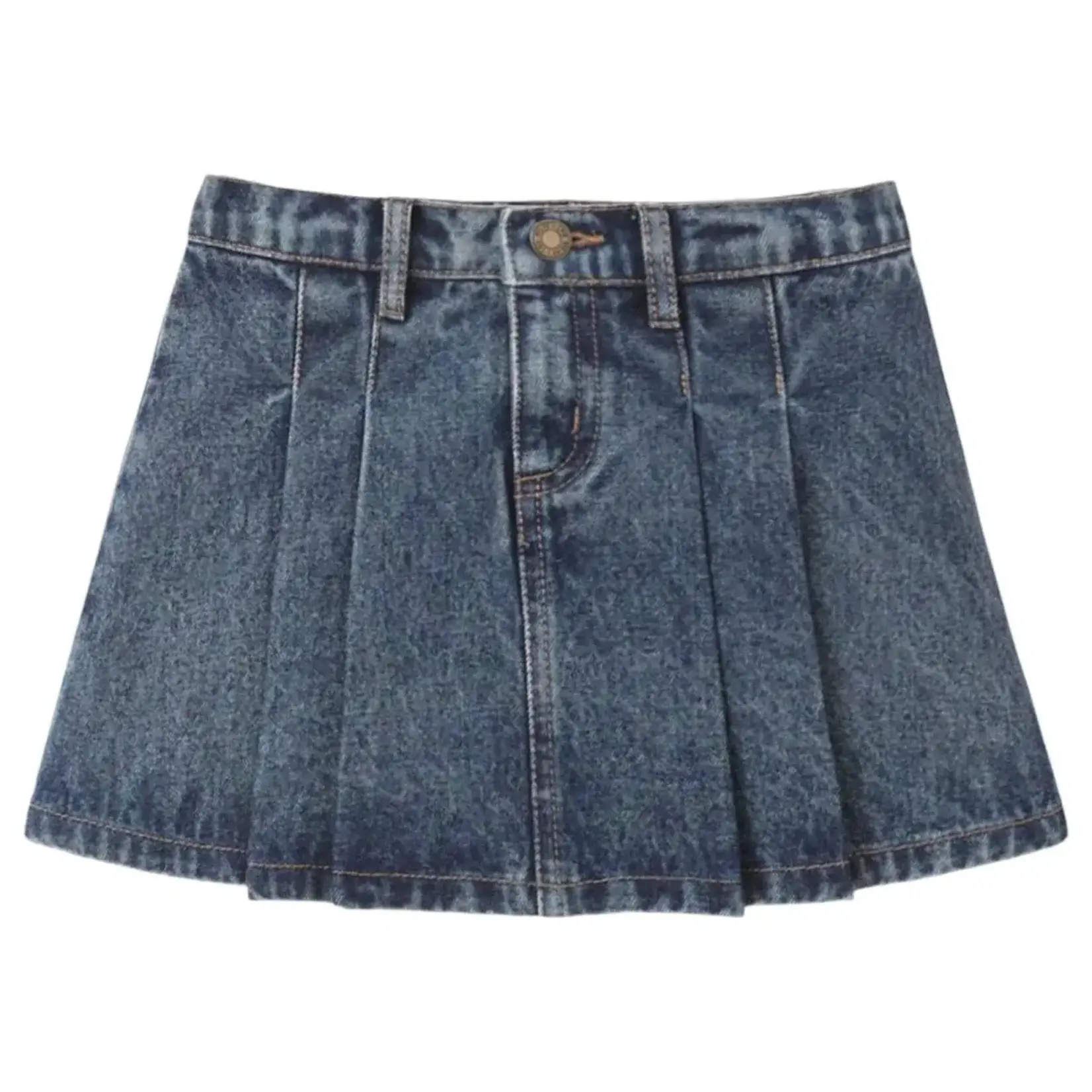 Rylee + Cru Rylee + Cru Indigo Pleaded Denim Skirt
