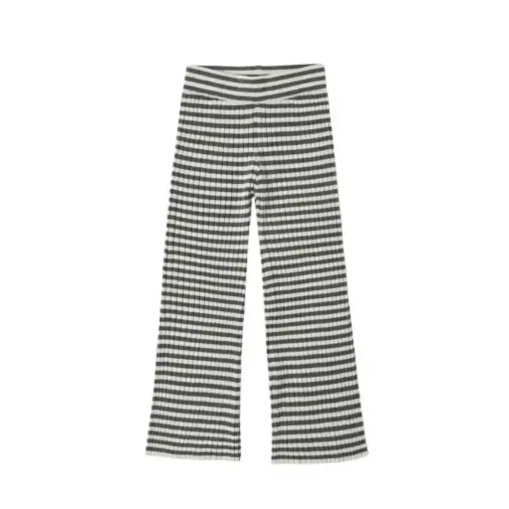Rylee + Cru Rylee + Cru Midnight Stripe L/S Knit Tee & Flare Rib Pant Set