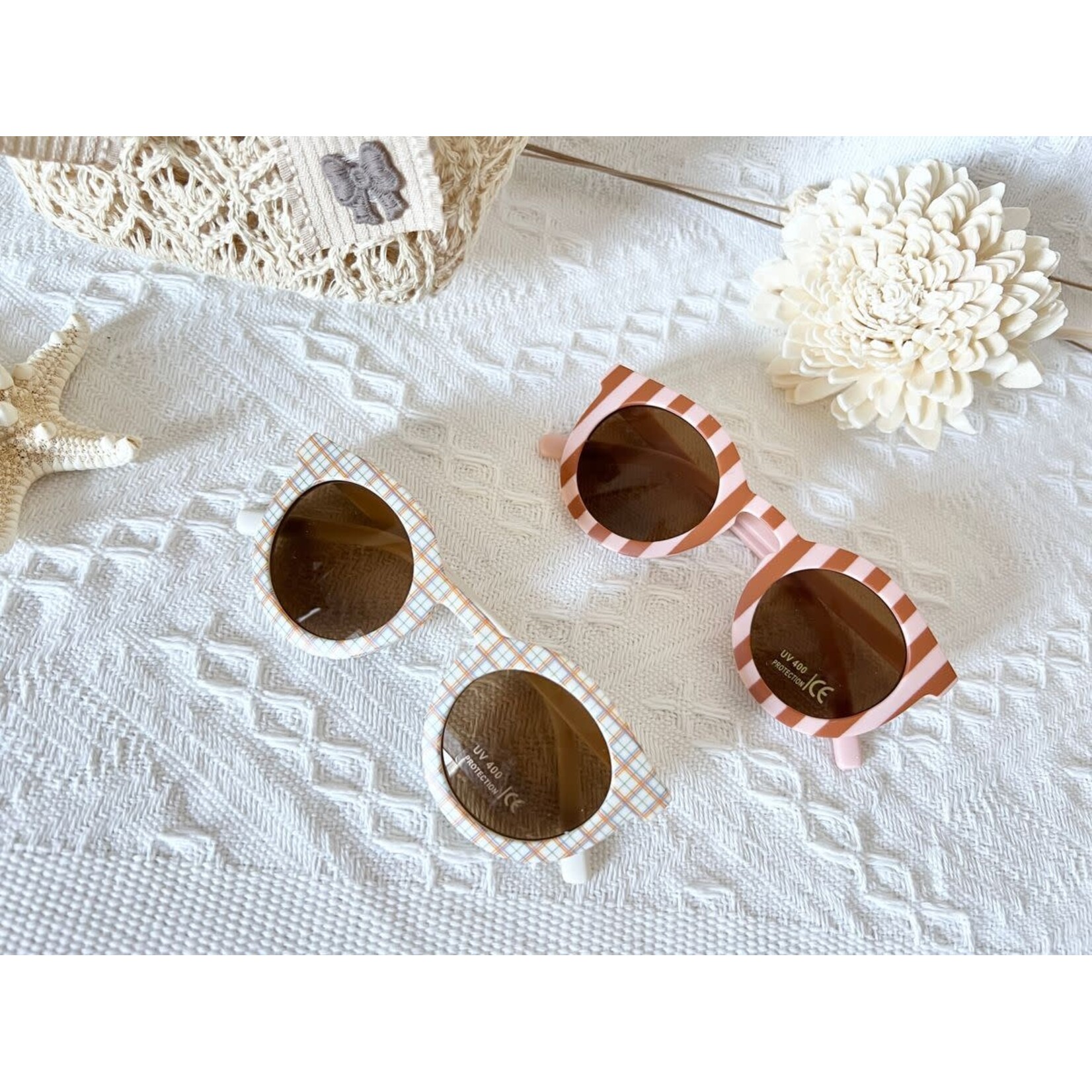 Ce Ce Co Ce Ce Co Strip/Checkers Sunglasses