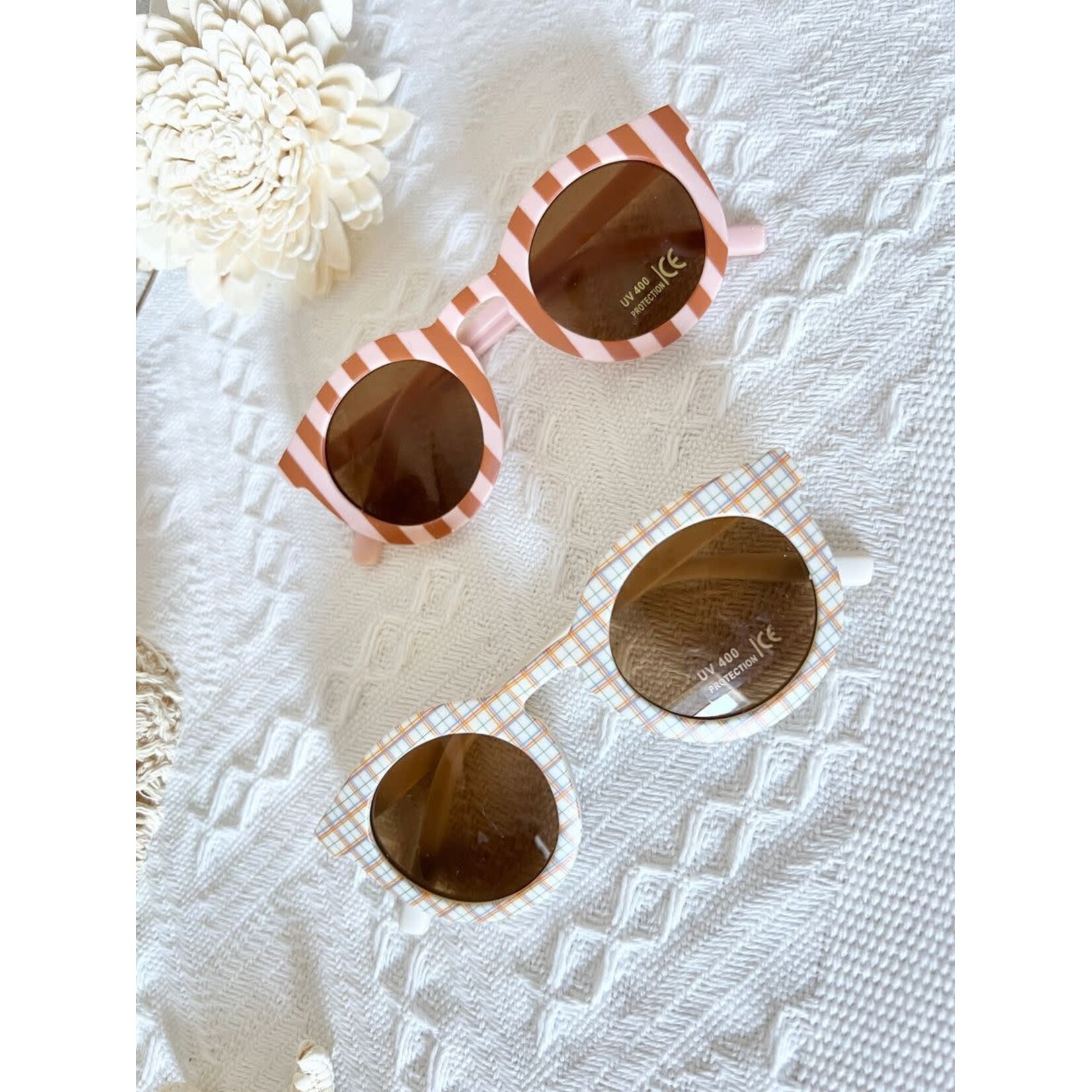 Ce Ce Co Ce Ce Co Strip/Checkers Sunglasses