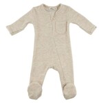 Oh Baby! Oh Baby Sand Honeycomb Zipper Footie With Pocket