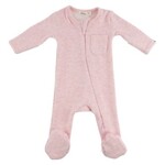 Oh Baby! Oh Baby Pale Pink Honeycomb Zipper Footie With Pocket