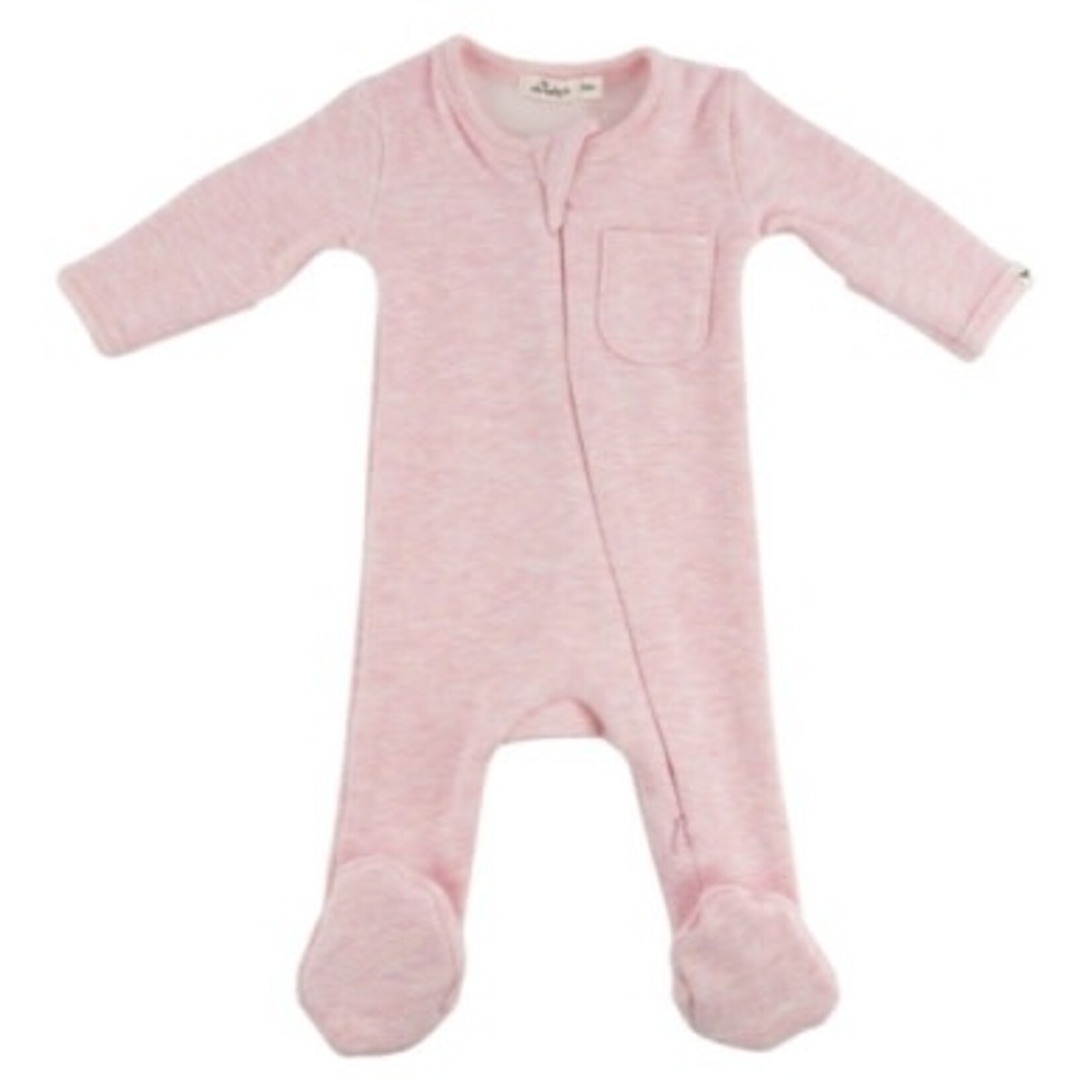 Oh Baby! Oh Baby Pale Pink Honeycomb Zipper Footie With Pocket