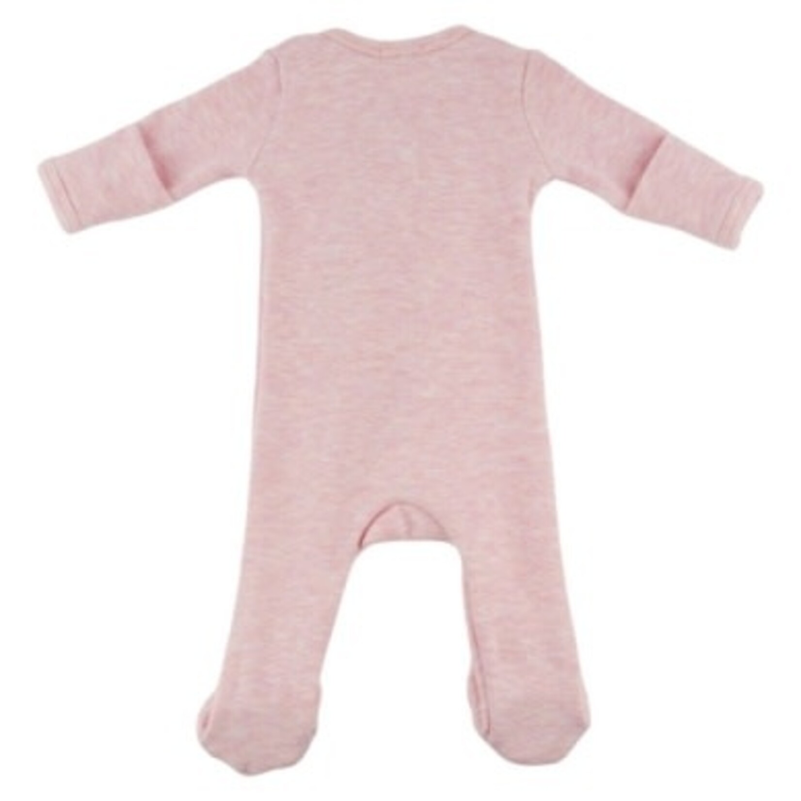 Oh Baby! Oh Baby Pale Pink Honeycomb Zipper Footie With Pocket