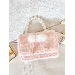 Ce Ce Co Ce Ce Co Furry Bow Pearl Handle Purse