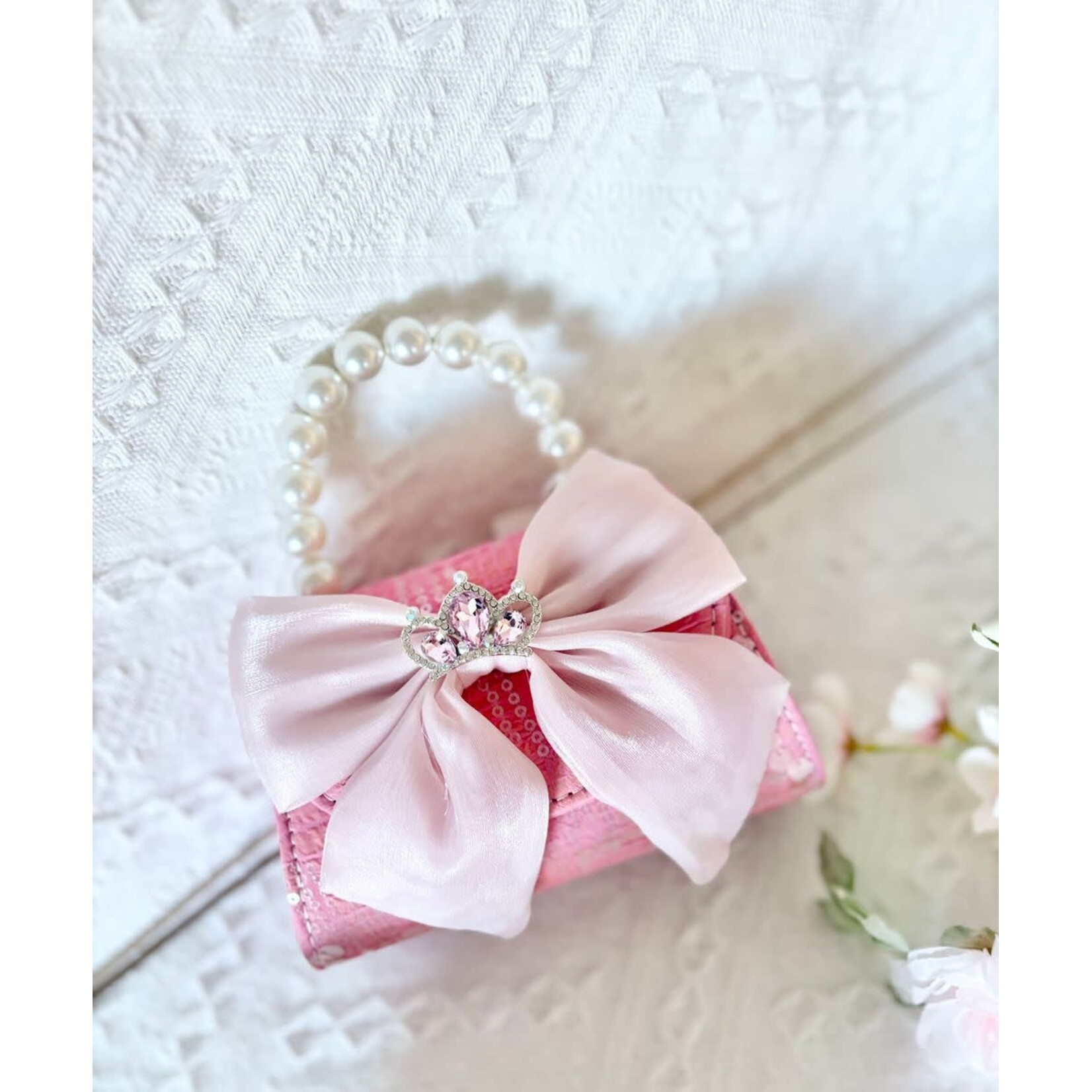 Ce Ce Co Ce Ce Co Rose Pink Satin Big Bow Purse