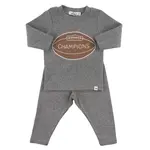 Oh Baby! Oh Baby Coal Football Patch L/S 2PC Set