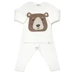 Oh Baby! Oh Baby Cream Teddy Face Applique L/S 2PC Set