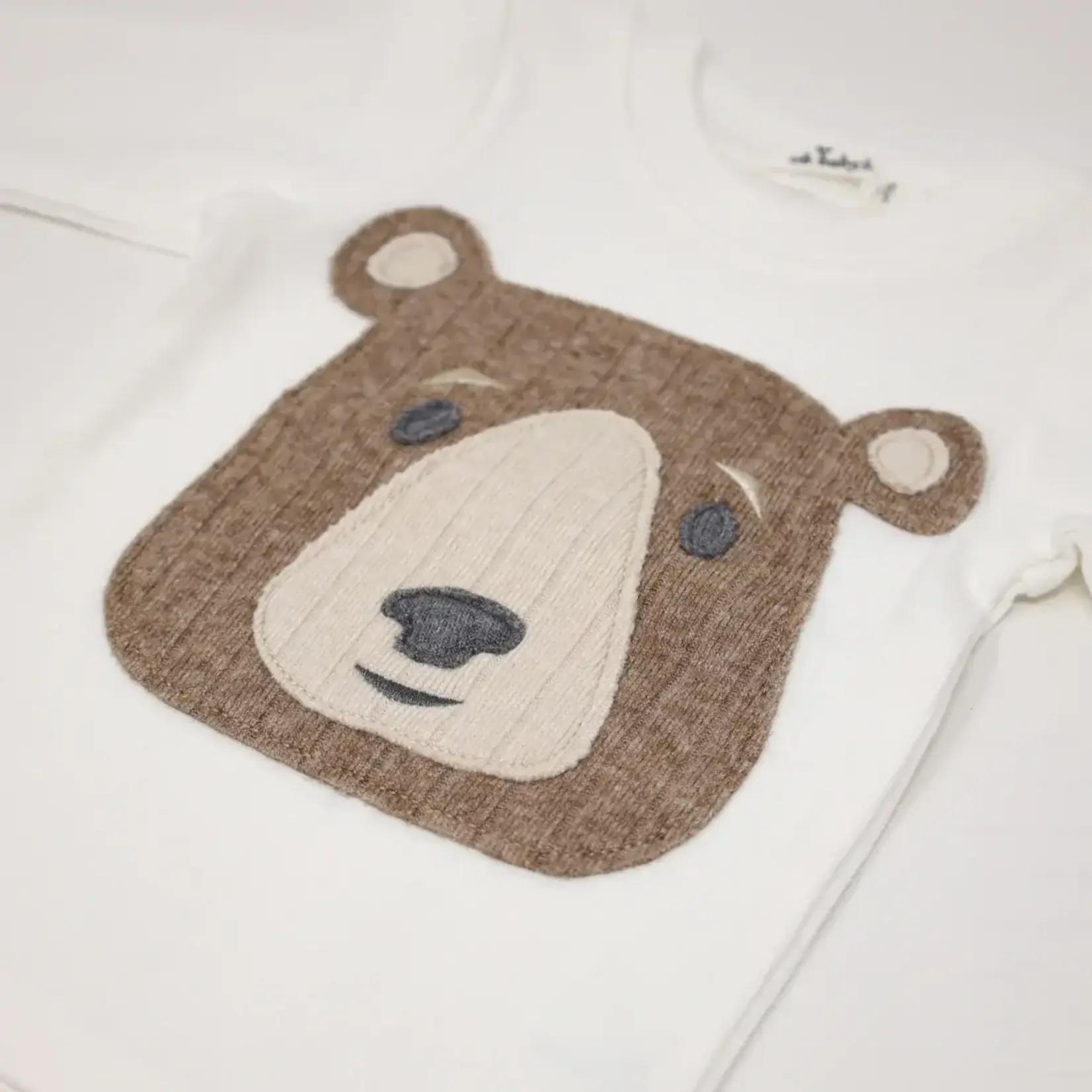 Oh Baby! Oh Baby Cream Teddy Face Applique L/S 2PC Set
