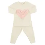 Oh Baby! Oh Baby Milk Terry Ruffle Heart 2PC Set