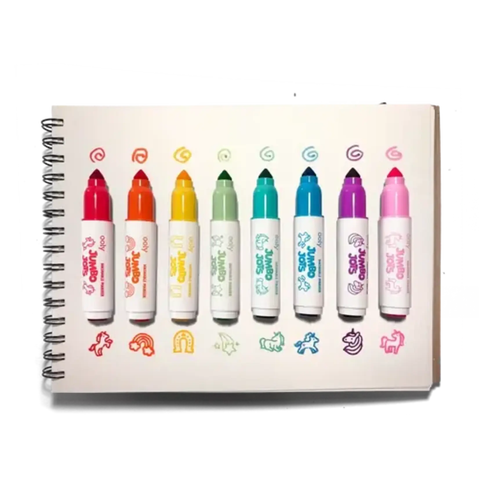Ooly Ooly Jumbo Jots Dual Tip Cone & Stamp Markers - Unicorn