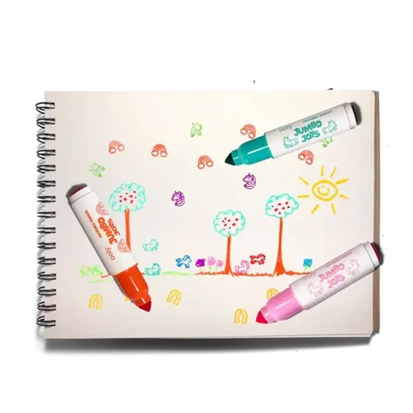 Ooly Ooly Jumbo Jots Dual Tip Cone & Stamp Markers - Unicorn