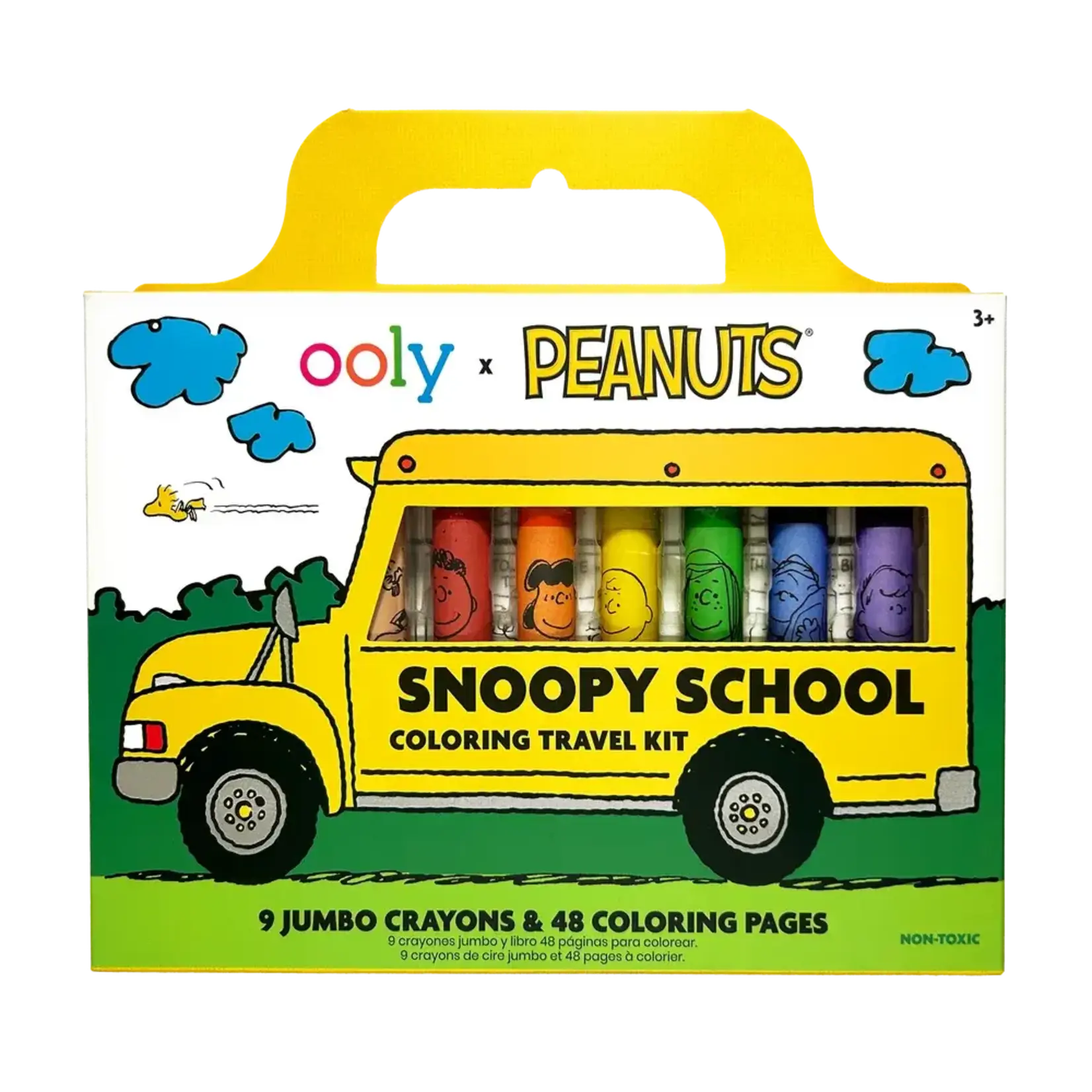 Ooly Ooly Peanuts Snoopy School Coloring Travel Kit 9 Crayons & 48 Coloring Pages