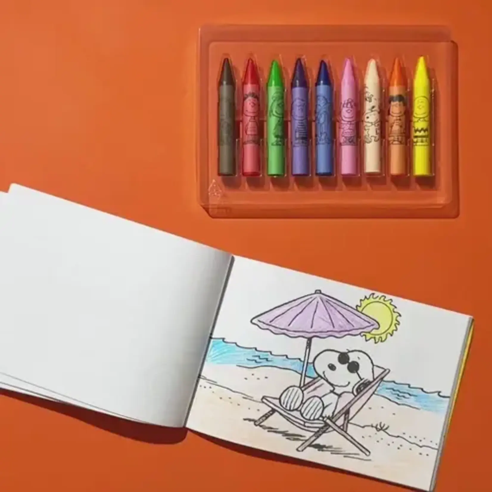 Ooly Ooly Peanuts Snoopy School Coloring Travel Kit 9 Crayons & 48 Coloring Pages