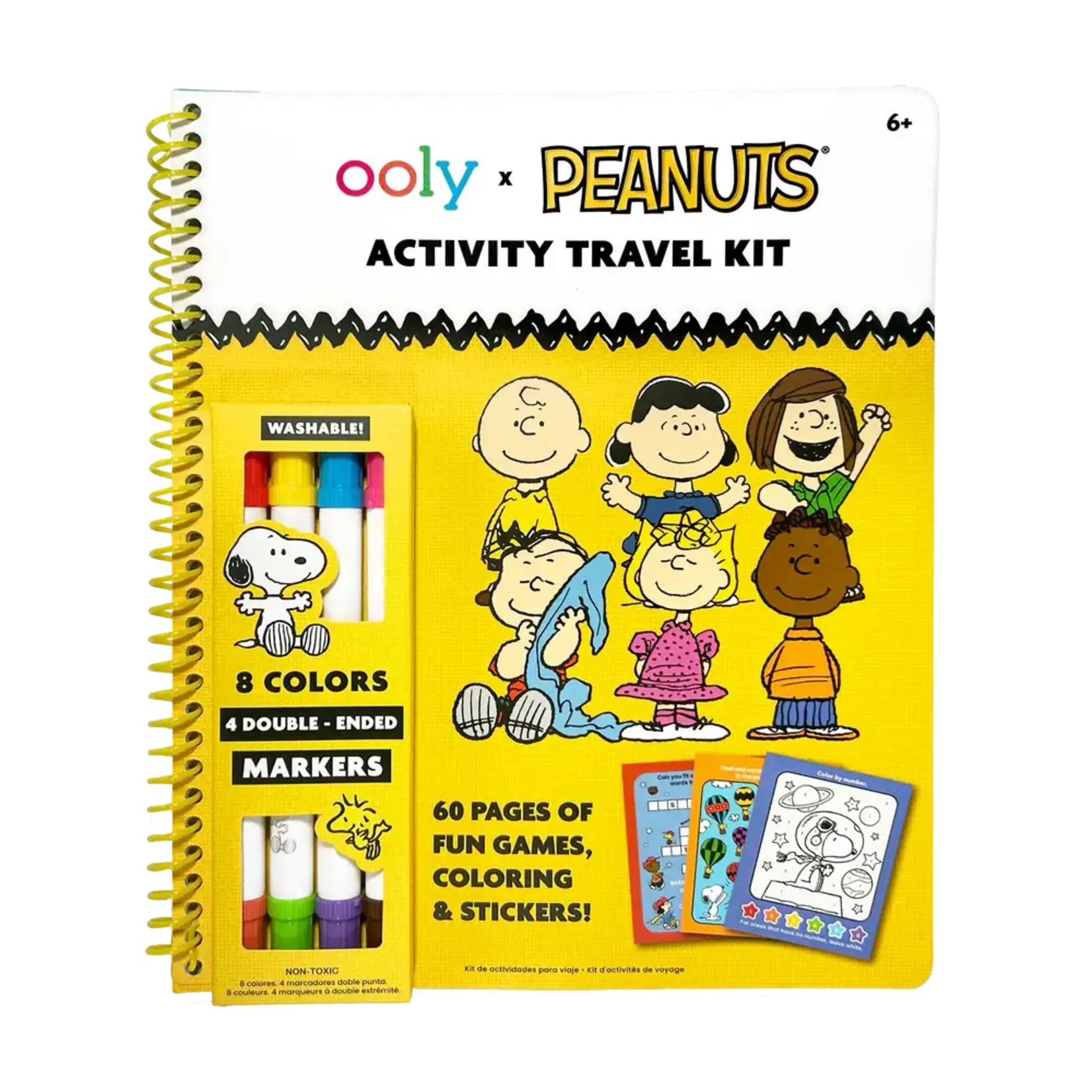 Ooly Ooly x Peanuts Activity Travel Kit & 4 Double-Ended Markers