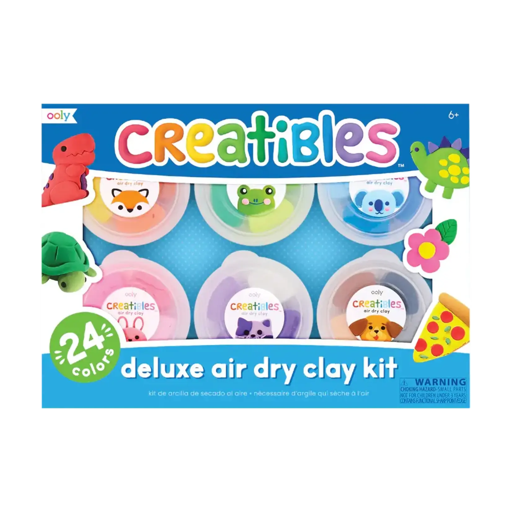 Ooly Ooly Creatibles: Air Dry Clay Deluxe Kit Set of 24 Colors + 3 Tools