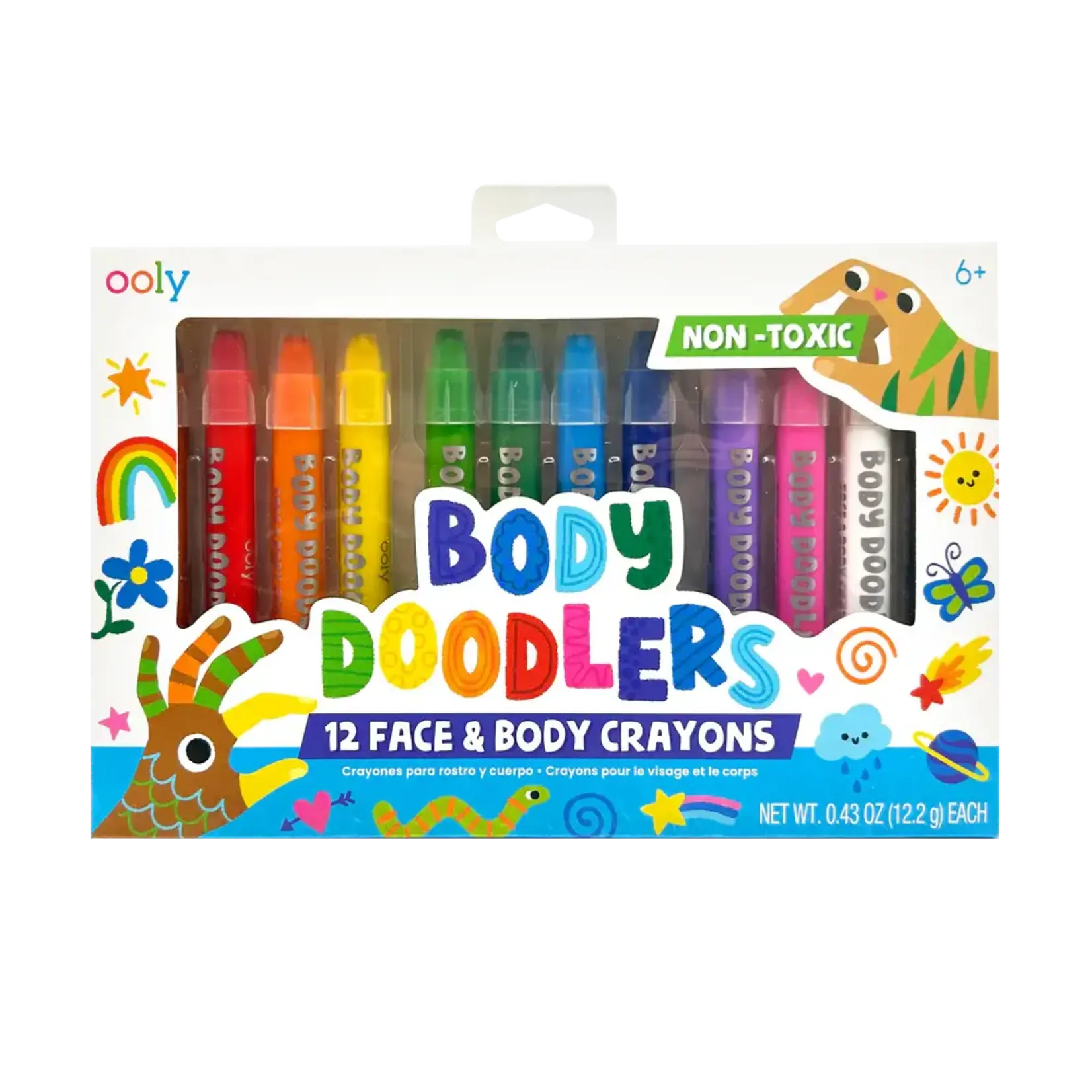Ooly Ooly Body Doodlers: Face & Body Crayons Set of 12
