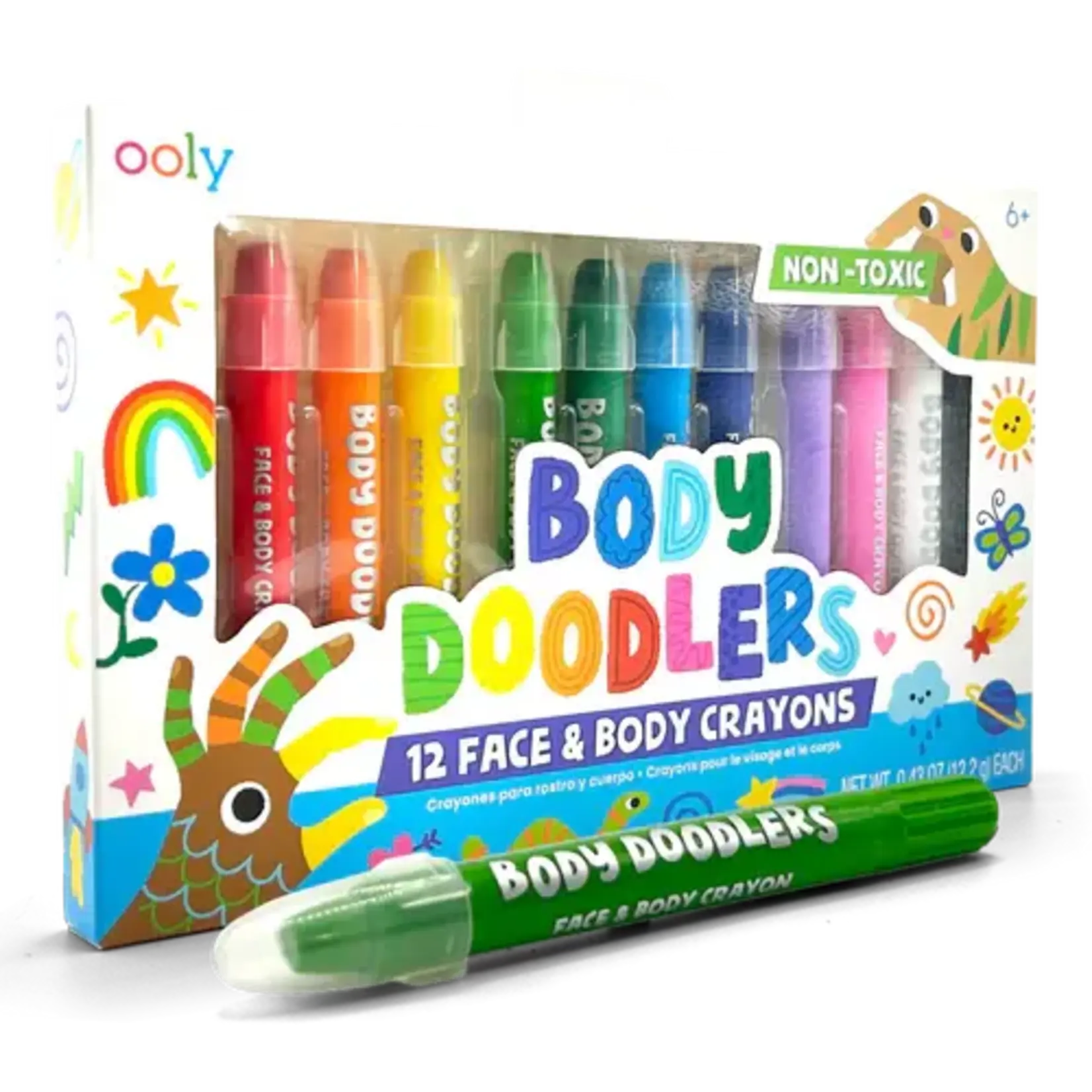 Ooly Ooly Body Doodlers: Face & Body Crayons Set of 12