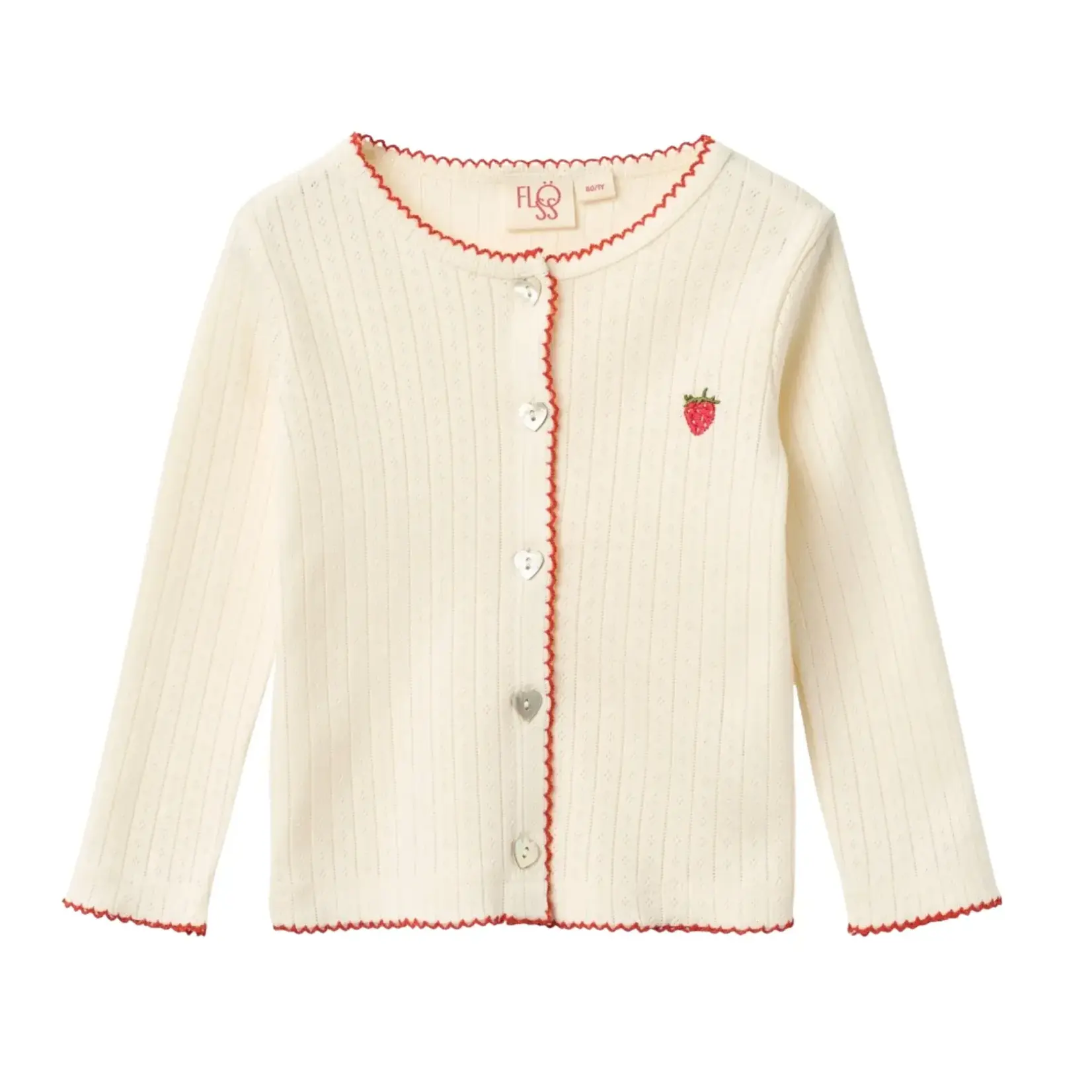 Floss Floss Gentle Cream Flora pointelle Cardigan And legging Set