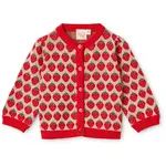 Floss Floss Blossom Pink Berry Line Cardigan And Line Skirt Set