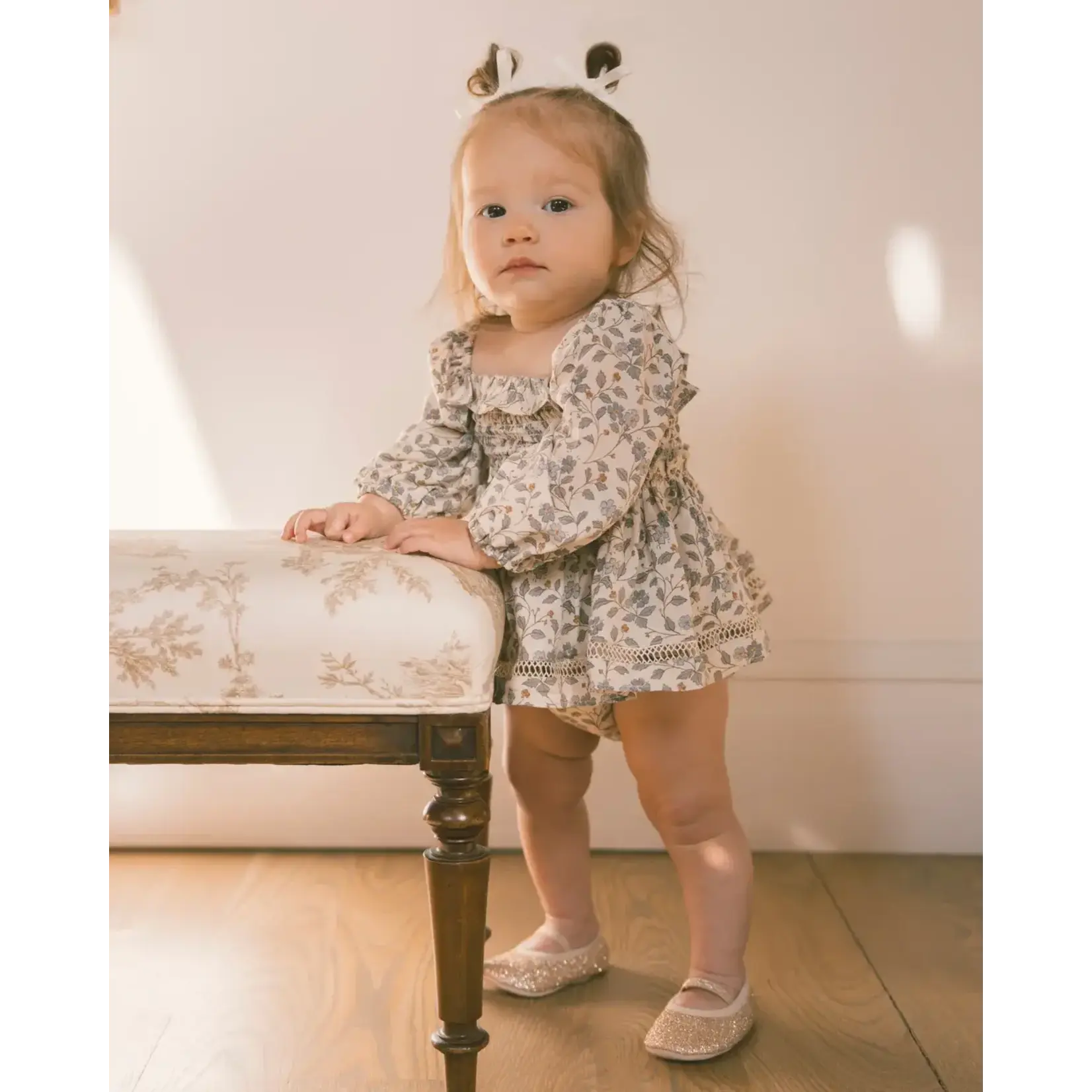 Noralee Noralee Natural Blue Garden Elodie Romper