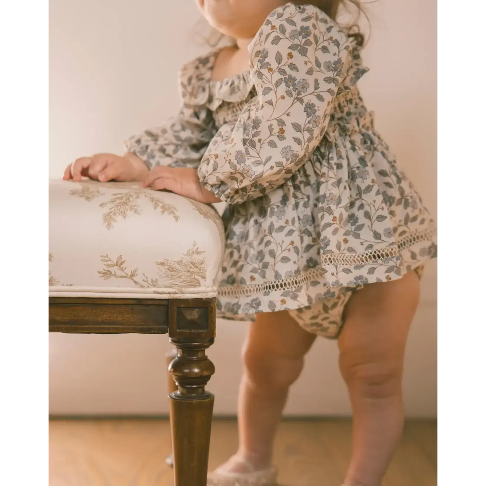 Noralee Noralee Natural Blue Garden Elodie Romper