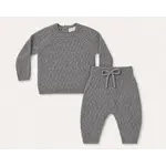 Quincy Mae Quincy Mae Heathered Slate Knit Sweater & Pant Set