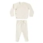 Quincy Mae Quincy Mae Natural Knit Wrap Top & Pant Set