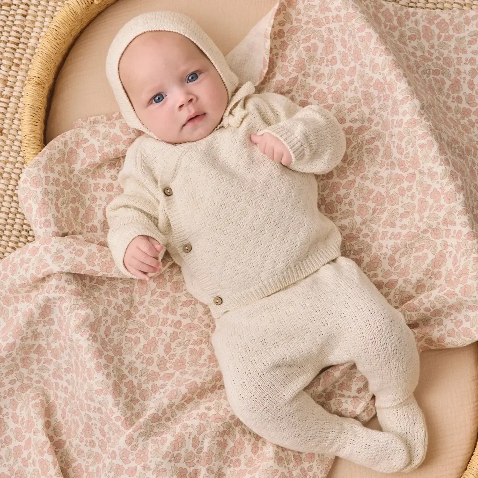 Quincy Mae Quincy Mae Natural Knit Wrap Top & Pant Set