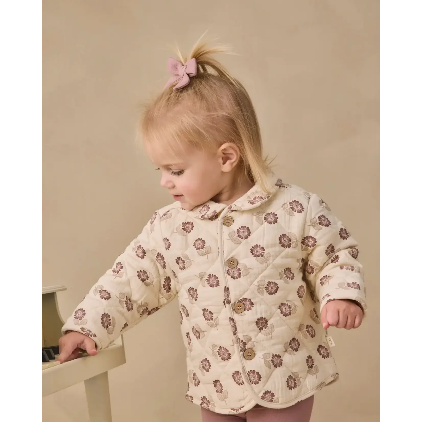 Quincy Mae Quincy Mae Natural Fall Floral Quilted Jacket